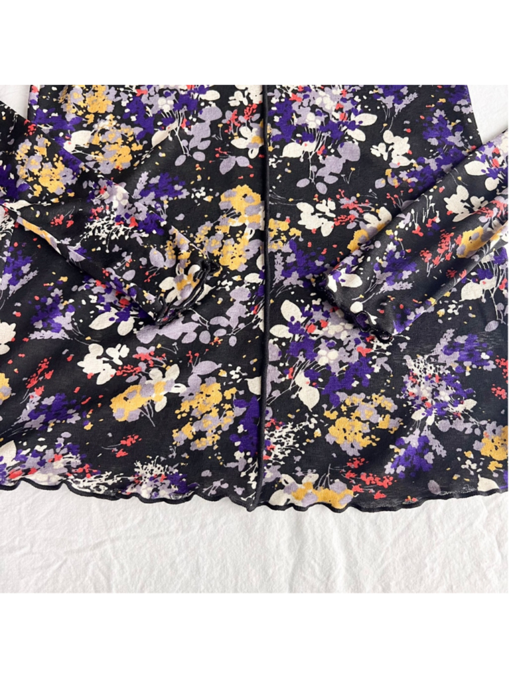 Daily Practice Anthropologie Sheer Mesh Floral Mock Neck Long Sleeve Top S Fairy - Picture 6 of 10